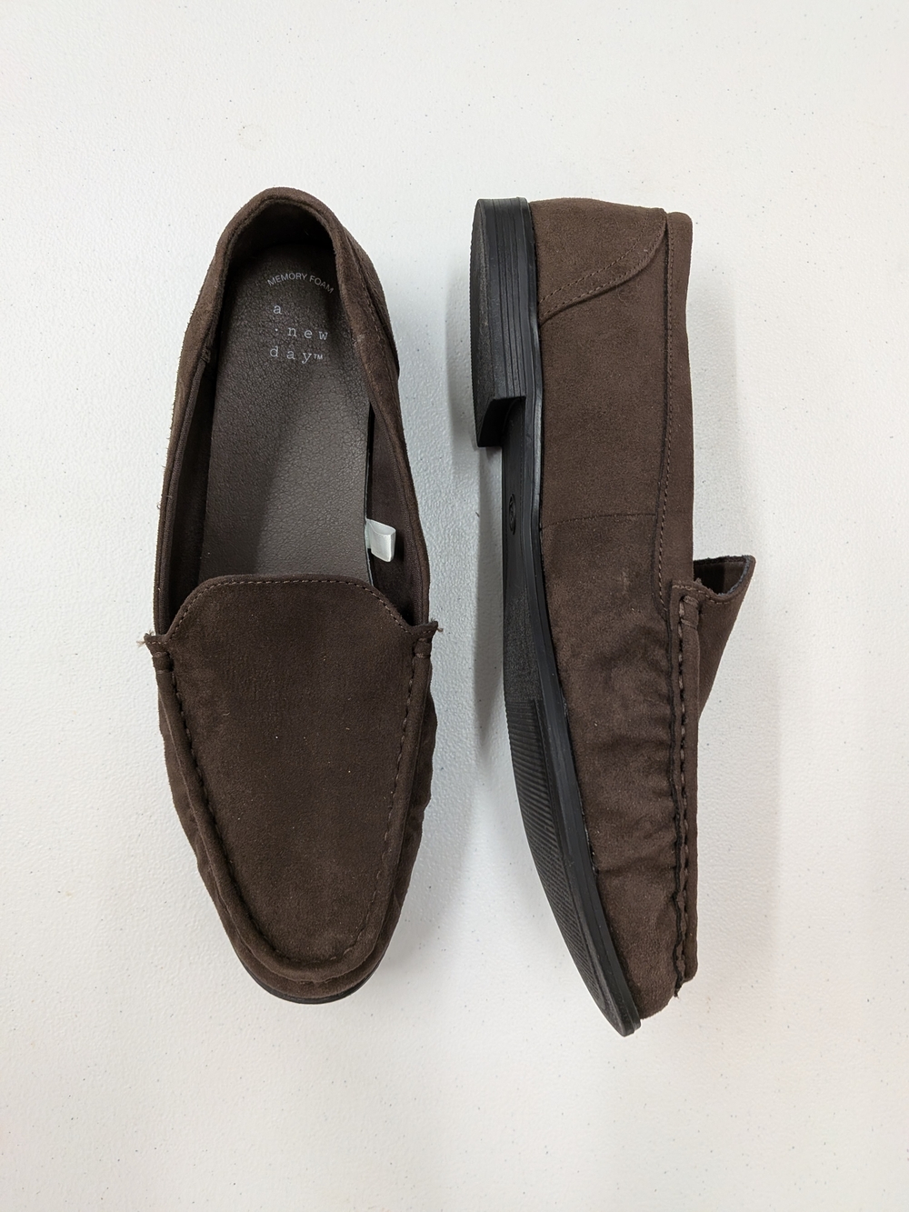 A New Day Men's Brown Suede Slip-On Loafers